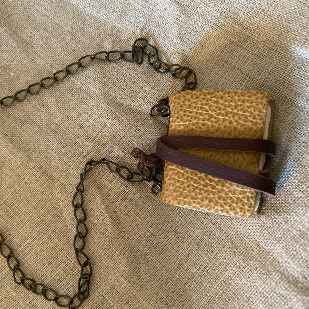 Laura Carey Books - Custom Tiny Leather Book Pendant/Necklace - NWOT - Picture 10 of 15
